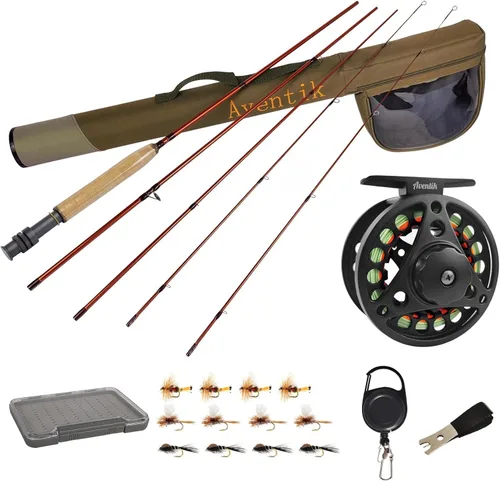 Miniatura 8 de Kit de Combo de Pesca con Mosca Extreme Aventik 0/1/2/3/4/5/6 Peso, Kit de Cañas de Pescar y Carrete de Mosca para Principiantes con Una Funda