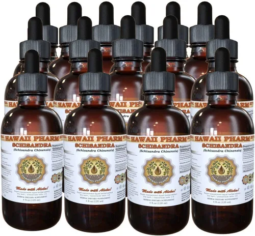Hawaii Pharm Schisandra - Extracto líquido, tintura orgánica de Schisandra (Schisandra Chinensis), suplemento herbal, fabricado en EE. UU., 15 x 4