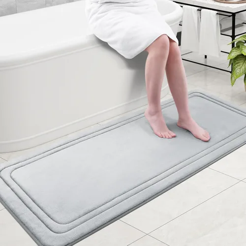 Miniatura 51 de Grandaily Alfombra de baño de espuma viscoelástica de 24 x 16 pulgadas, ultrasuave, antideslizante y absorbente, lavable a máquina, cómoda alfombra