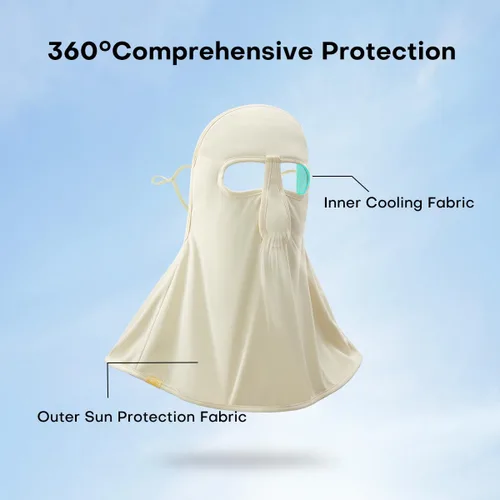 Miniatura 6 de Polaina para el cuello, máscara de protección solar, pasamontañas, bandanas de cara completa, cubierta de protección solar UPF50+ con bucles