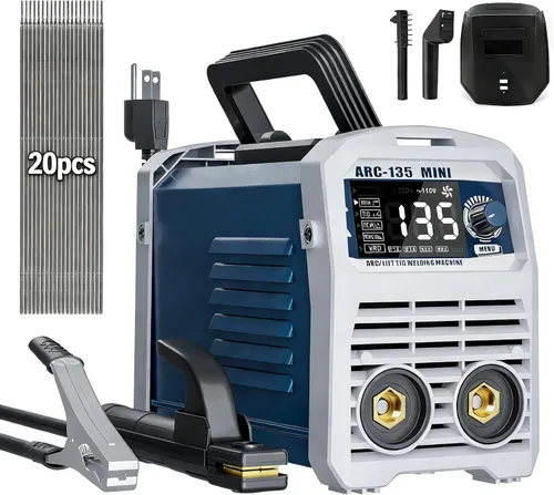 Miniatura 9 de Soldador de palo 2 en 1 de 110 V 135A, máquina de soldadura portátil TIG MMA, inversor IGBT Mini soldador eléctrico con pantalla digital, diseño