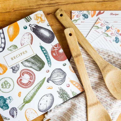 Miniatura 7 de Jot & Mark - Organizador de recetas con 3 anillos (Cosecha otoñal) 50 tarjetas de recetas de 4 x 6, separadores de página completa y protectores