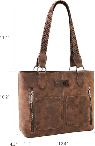Miniatura 7 de Wrangler Bolso de mano desgastado para mujer, bolso occidental con múltiples bolsillos, bolso de mano y bolso de hombro