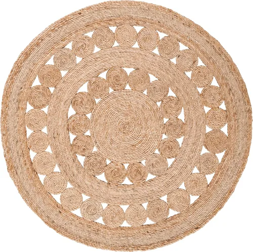 Miniatura 3 de SAFAVIEH NFB250A - Alfombra redonda de fibra natural, 3 pies, redonda, natural, hecha a mano, estilo bohemio, con encanto de yute