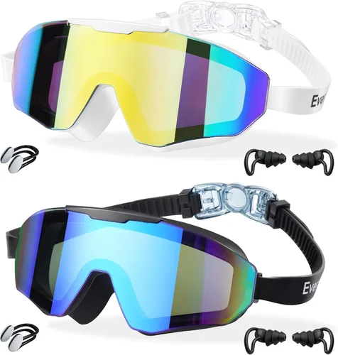 Miniatura 9 de EverSport - Paquete de 2 gafas de natación para niños de 8 a 16 años, capa extra de silicona, gafas de natación para niños, adolescentes, jóvenes