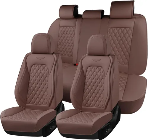 Miniatura 37 de Coverado Juego completo de fundas de asiento de automóvil, fundas de asiento de piel de napa para automóvil, protector de asiento de automóvil