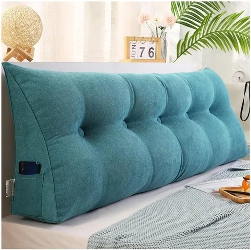 Miniatura 10 de Almohada de cuña de terciopelo para cabecero de cama tamaño King, Queen, doble/individual, cojín de cabecera triangular, respaldo grande, posición