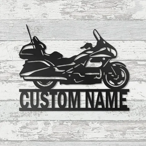 Miniatura 6 de Letrero con nombre personalizado, letrero de metal para motocicleta, decoración de pared con nombre de familia, decoración rústica para el hogar