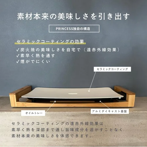 Miniatura 2 de PRINCESS Plancha Eléctrica "Mesa Grill Stone" (Blanco)【Productos genuinos nacionales de Japón】