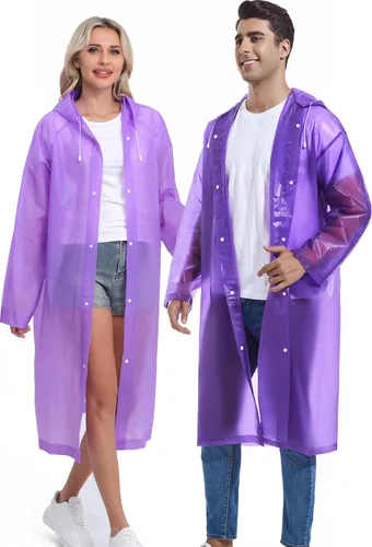 Miniatura 152 de 2 abrigos de lluvia de Borogo para adultos, chaquetas de lluvia reutilizables para hombres y mujeres