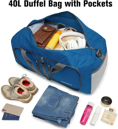 Miniatura 7 de G4Free, bolsa plegable, de lona, para viajar, liviana, de 22 pulgadas, para equipaje, deportes, gimnasio