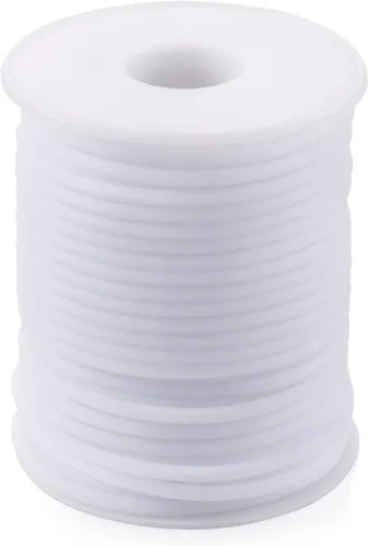 Miniatura 28 de FASHEWELRY 3 rollos de cables de goma huecos para tejer, cable de peluquero de 0.079 pulgadas (0.079 in), cables de silicona para tejer puntada