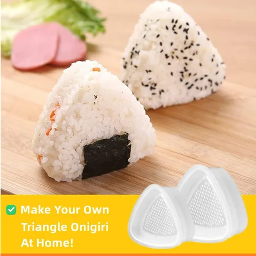 Miniatura 3 de Molde Onigiri, prensa para hacer Musubi y 2 moldes de arroz triangulares, kit de musubi antiadherente, haz tu propio sushi en casa