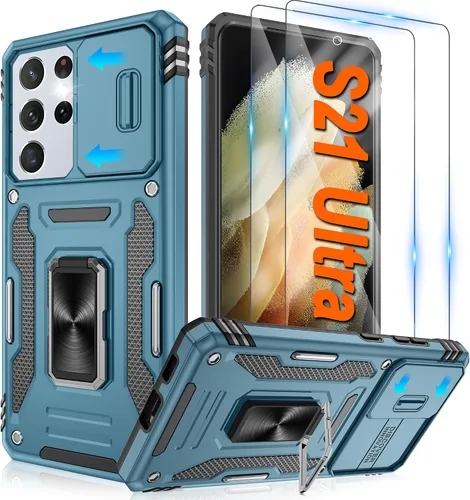 Miniatura 60 de Atump Funda para Motorola Moto G Play 2024 (4G) con [paquete de 2] protector de pantalla HD y cubierta para cámara deslizante, soporte de anillo