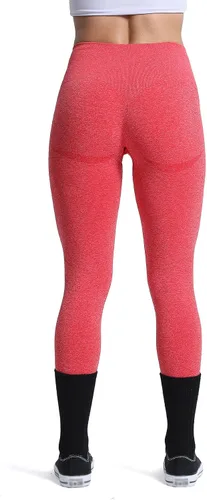 Miniatura 5 de Aoxjox Leggings de entrenamiento sin costuras para mujer, con contorno de sonrisa, cintura alta, pantalones de yoga para gimnasio