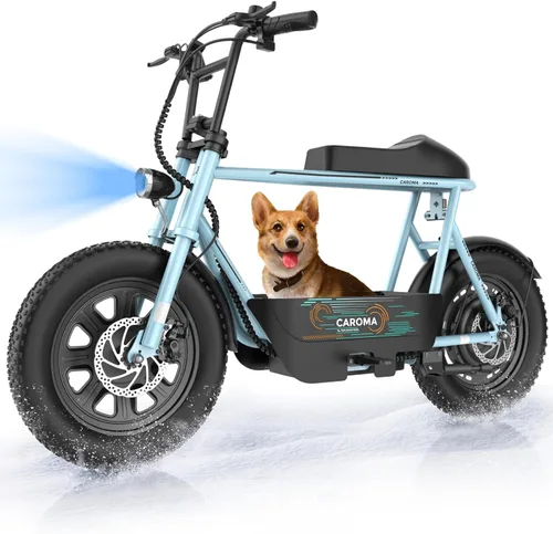 Miniatura 10 de Caroma Peak - Patinete eléctrico de 1200 W con asiento, motocicleta eléctrica de 16 pulgadas con neumáticos gruesos, rangos máximos de 30 millas