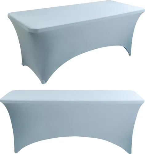 Miniatura 23 de Paquete de 2 manteles rectangulares elásticos de 6 pies para cocina, comedor, elástico, resistente a las arrugas, de elastano, lavable, para Rosa
