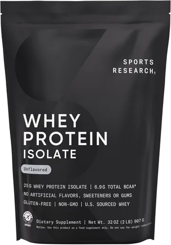 Miniatura 14 de Sports Research Proteína de suero - Polvo de proteína aislado de suero para nutrición deportiva para construcción muscular delgada y recuperación