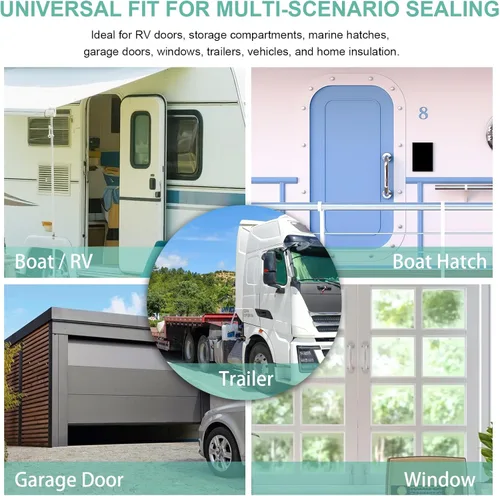 Miniatura 5 de Tira de Sellado de Burletes: Goma Espuma EPDM de 26 Pies con Adhesivo Fuerte para Puerta, Garaje, RV, Camión, Automóvil, Ventana, Aislamiento