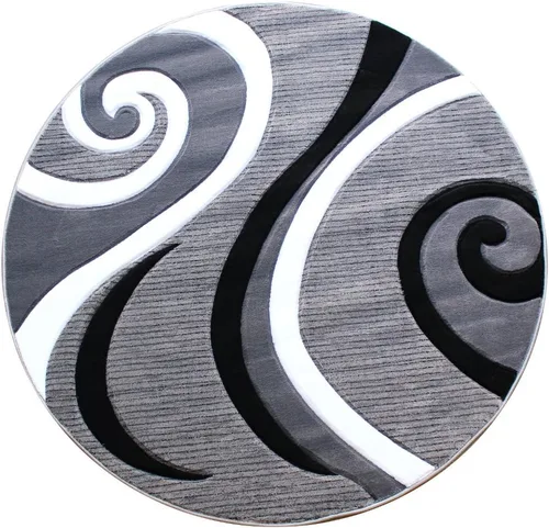 Miniatura 17 de Masada Rugs, Colección Sophia - Alfombra de área tallada a mano, moderna contemporánea, gris, blanco, negro (2 pies x 7 pies 3 pulgadas) - Pasillo