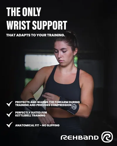 Miniatura 2 de Rehband RX - Soporte de muñeca Power Max, funda de neopreno 3 en 1 + envoltura para entrenamiento de fuerza, protege durante el entrenamiento