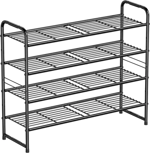 Miniatura 9 de SUFAUY - Estante para zapatos apilable de 2 niveles, zapatero para entrada, con gran capacidad, organizador de calzado para dormitorio, rejilla