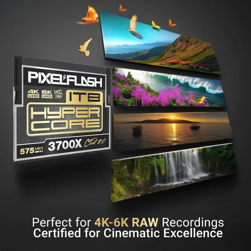 Miniatura 4 de PixelFlash Tarjeta CFast 2.0 de 1 TB 3700X HyperCore 575MB/s SATA3 VPG180, tarjeta CFast para cámaras fotográficas y cámaras DSLR cinematográficas