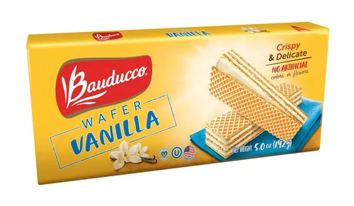 Miniatura 8 de Bauducco Galletas de oblea, enriquecidas con chocolate, vainilla y fresa, deliciosas y crujientes obleas - 3 capas cremosas - Ideal para aperitivos