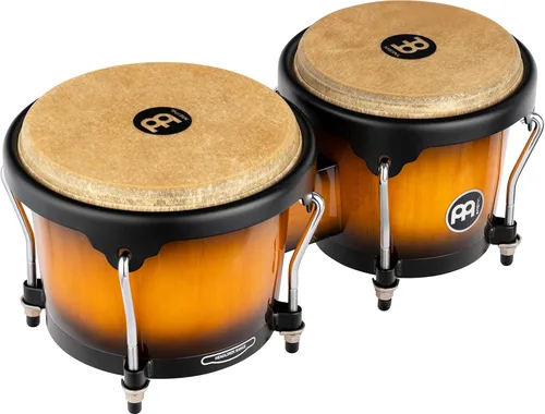 Meinl Percussion HB100SNT-M bongós de madera natural de 6 3/4 y 8 pulgadas, Vintage Sunburst