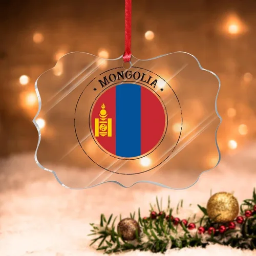 Miniatura 25 de Adornos de Navidad de Malasia, bandera de Malasia, adornos acrílicos, colgante para árbol de Navidad, bandera nacional, recuerdo del país