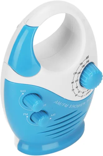 Miniatura 4 de AM FM Radio portátil tipo gancho portátil Radio música ducha altavoz azul ducha radio funciona con batería analógica radio auricular pequeño