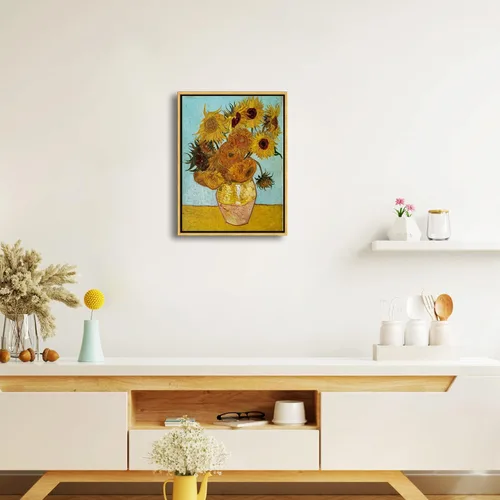 Miniatura 9 de Wieco Art Arte de pared enmarcado de girasol por Vincent Van Gogh Pinturas Reproducción abstractas impresiones en lienzo para decoración del hogar