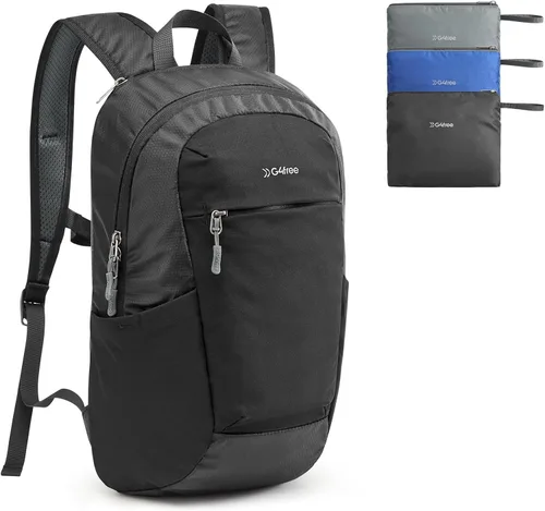 Miniatura 9 de G4Free Mochila de senderismo de 18 L, pequeña, ligera, plegable, plegable, con panel trasero grueso para hombres y mujeres (azul)