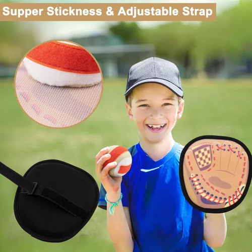 Miniatura 5 de Juego de pelota de lanzar y atrapar guantes de béisbol para niños pequeños, juegos exteriores para niños y familia, juguetes de playa y piscina