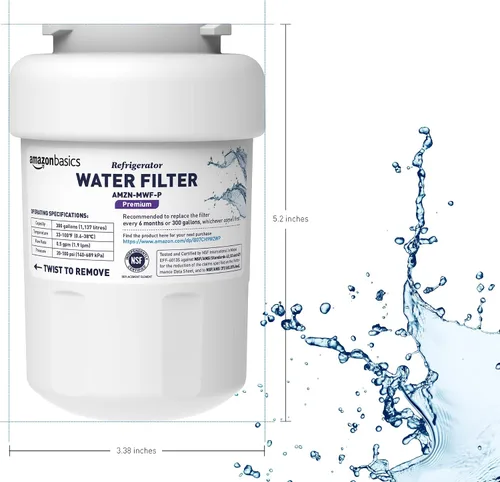 Miniatura 4 de Amazon Basics Cartucho de filtro de agua de repuesto compatible con refrigerador GE MWF, paquete de 1, filtración premium
