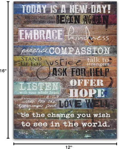 Miniatura 10 de Marla Rae cartel artístico de pared Today is a New Day (versión inglés), 16 x 12 pulgadas