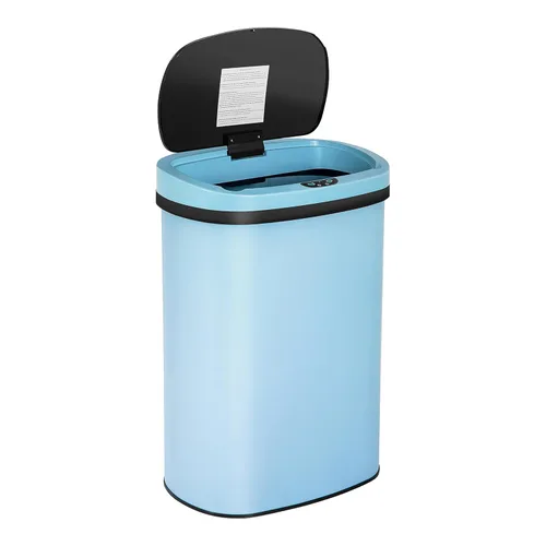 Miniatura 12 de Furniture of America Verbena - Bote de basura de metal de 13 galones con tapa de sensor de movimiento para cocina, color negro