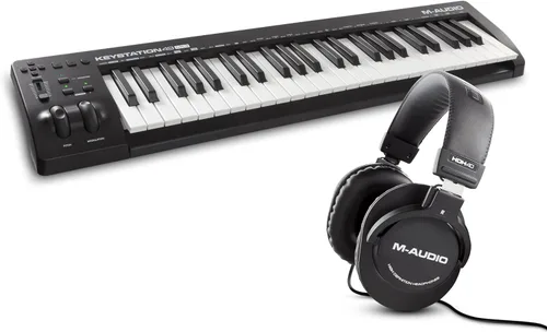 M-AUDIO Keystation 49 Controlador MIDI en Paquete con Auriculares para Grabación de Estudio, Producción Musical, Podcasting, Transmisión