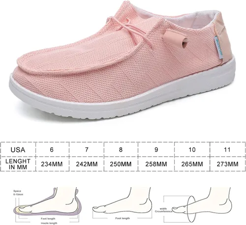 Miniatura 3 de Betrue Zapatos náuticos ligeros para mujer, mocasines informales, zapatos de cubierta sin cordones, tenis de lona transpirables