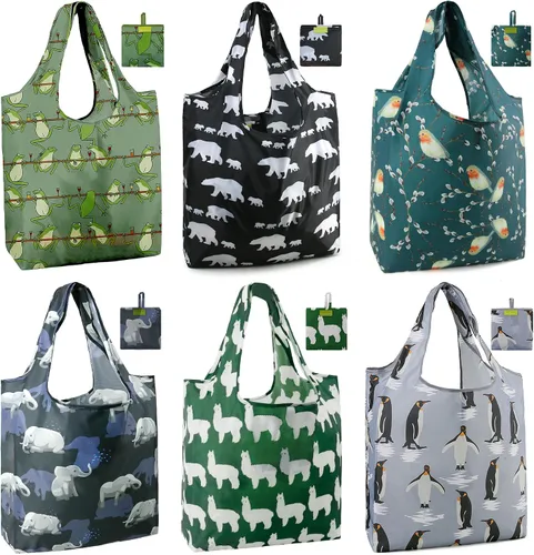 Miniatura 12 de Bolsas de la compra de animales reutilizables plegables bolsas de comestibles