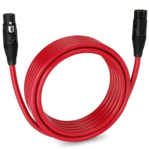 Miniatura 32 de LyxPro Cable de micrófono XLR hembra a macho de ángulo recto de 3 pines de 1.5 pies para altavoces amplificados, interfaz de audio, rendimiento