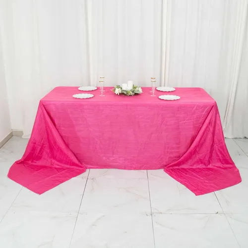 Miniatura 53 de Tableclothsfactory Mantel rectangular de tafetán arrugado de acordeón azul polvoriento, de 60 x 102 pulgadas, perfecto para ceremonias de boda