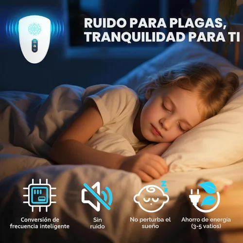 Miniatura 6 de Repelente ultrasónico de control de plagas actualizado 2026, repelente de ratones para interiores para arañas, insectos, cucarachas, hormigas