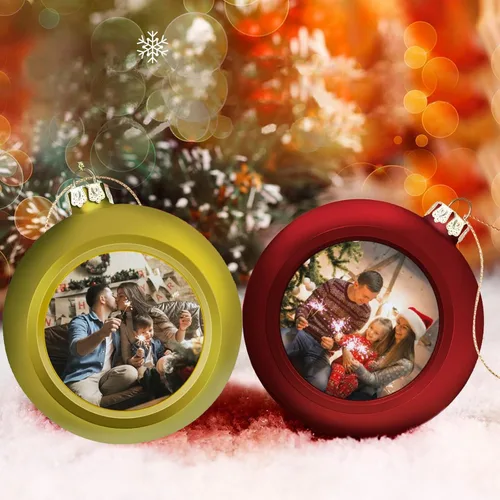 Adorno de bola de foto personalizada adorno decorativo de Navidad de bola colgante. Tamaño grande