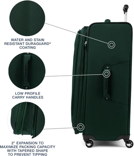 Miniatura 58 de Travelpro Maxlite 5 - Juego de 2 piezas de equipaje de mano de tela, expandibles con 4 ruedas giratorias, bolso blando para debajo del asiento, Negro
