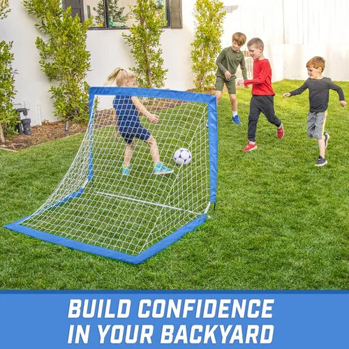 Miniatura 5 de GoSports - Arcos de fútbol portátiles para niños, 13 opciones de color, elige 4 x 3 pies o 6 x 4 pies, redes desplegables de tono