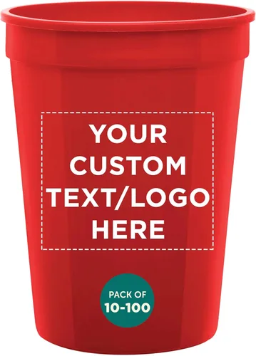 Miniatura 13 de DISCOUNT PROMOS Vasos de plástico personalizados + tamaño de 12 onzas + diseño de fiesta desechable + juego a granel (10, 50 o 100) ideal