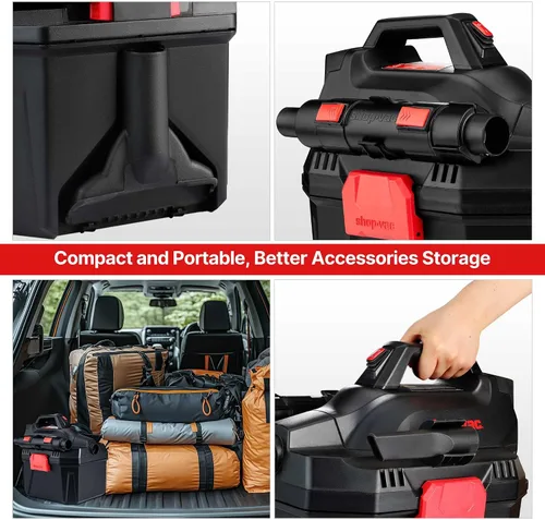 Miniatura 5 de Shop-Vac 5430082 - Aspiradora inalámbrica 3 en 1 para húmedo/seco con soplador desmontable, 2 galones y 20 V para automóvil, garaje, taller y lugar