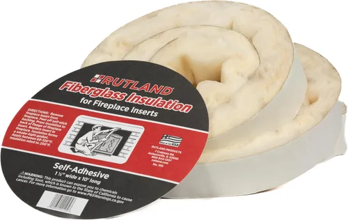 Rutland Products 1111 Aislamiento de Fibra de Vidrio para Inserto de Chimenea, 1-1/2 Pulgadas por 10 Pies, 1-1/2" x 10', Amarillo, Modelo: 105