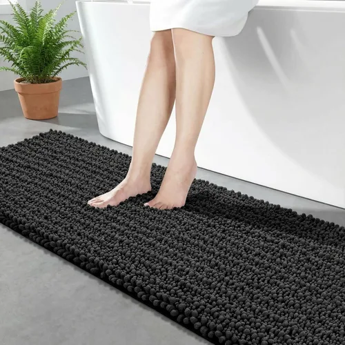 Miniatura 16 de Disolla Alfombra de baño pequeña, antideslizante, lavable, color beige, 17 x 24 pulgadas, súper absorbente, suave, alfombra de baño de felpilla